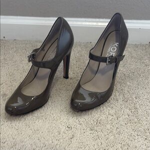 Michael Kors Women's Army Green Mary Jane Patent Leather Heels